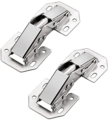 Qrity 2 Piezas Pequeño 90° Bisagras para Puertas de Armarios de Cocina, con Tornillos, Adecuado para el Espesor de la Puerta de 8 a 14 mm