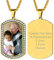 Supcare Herren Personalisiert Foto Erkennungsmarke Dog Tags Halskette Zirkon Gravur Anhänger für Name Text Militär Police Armee Kette aus Edelstahl für Frauen Jungen mit Geschenkebox Militär-Gold