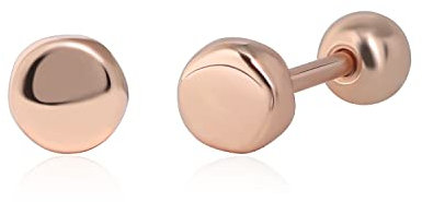 Meissa Orecchini Acciaio Chirurgico a sfera a vite in argento 925 Set Orecchini donna per uomo bambina unisex Piercing Orecchio anallergici (01_Oro rosa (cerchio 3,6 mm))