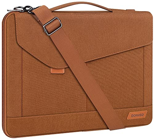 DOMISO 17-17,3 Zoll Laptop-Hülle Tasche Business Aktentasche Messenger Bag Kompatibel mit 17,3 Dell Computer/HP Pavilion 17/ProBook 470/MSI GS73VR Stealth PRO/Dell/Lenovo/Acer/ASUS,Braun