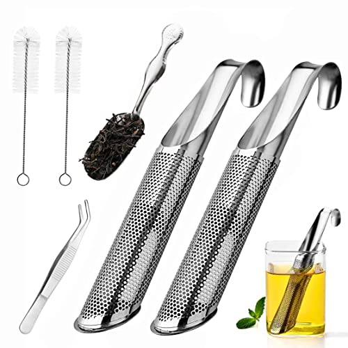2 Stücks Teesieb aus Edelstahl, Feinmaschiges Teesieb mit Hakengriff Teeei Edelstahl für losen Tee,für Tee,Rose, Kaffee,Gewürze, Teefilter,Pfeife, Teesteil