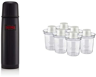 Thermos 185511 Light and Compact Flask, Midnight Blue, 500 ml & Tommee Tippee Milk Powder Dispensers, 6 Pack