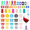 ZOCONE 46 Piezas Marcadores Vasos, Silicona Marcadores Vasos y Copas de Cristal Reutilizable Marcadores Copas de Vino Coloridos Identificador de Vasos Fiesta Marcadores de Bebidas para Copa Fiestas