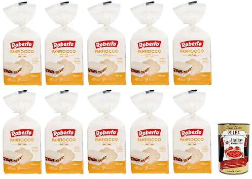 Italian Gourmet Panfiocco Bianco Pane bianco krustenloses Brot 10 x 400g | Senza crosta, morbido per toast e tramezzini, praktisch für Frühstück und, Gesamtnettogewicht 4 kg + Kostenlos Polpa 400g
