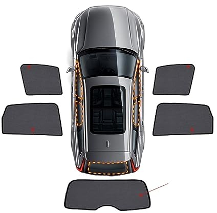 Schiebedach Sonnenschirm Für VW Für Tiguan Für ALLSPACE BW 7-Sitz 2016-2023 Auto Fenster Sonnenschutz UV Schutz Auto Vorhang Sonnenschutz Visier Net Mesh Sonnenblende Auto ( Farbe : 5Pcs Sunshades )