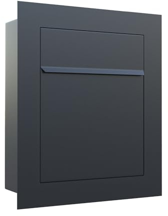 Unterputz-Briefkasten, Design Einbaubriefkasten Bari Schwarz - Bravios