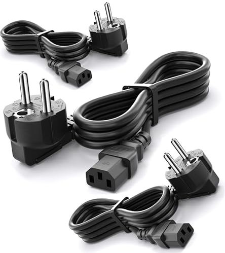 (3 unidades de 3 m) cable de alimentación de 3 pines, CYD cable de alimentación impresora 250 V 10 A compatible con cable de alimentación monitor LG HP Philips Samsung TV cable de red Samsung LG