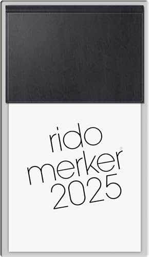 rido/idé Vormerkbuch Modell Merker (2025), 1 Seite = 1 Tag, 108 × 201 mm, 736 Seiten, Miradur-Einband, schwarz