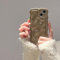 FABSPARK Case for iPhone 13 Pro,Cute 3D Solid Color Meteorite Bubble Water Ripple Curly Wavy Frame Case,Soft TPU Shockproof for iPhone 13 Pro 6.1 Inch,Khaki