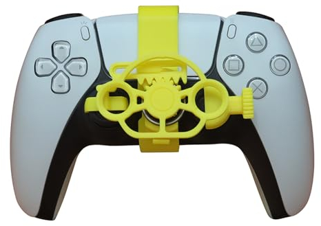 SHEAWA für PS5 3D Mini Lenkrad Controller Gaming Rennspiel Ersatz Zubehör (Yellow)