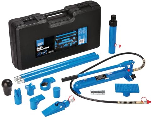 Draper 15 Pcs Hydraulic Body Repair Kit, 10 Tonne Fixes Dents, Portable - 13930, Blue and Black