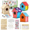 LCXCXY 4er Set für-DIY Vogelhaus bausatz kinder, Super große Basteln Holz Vogelhaus zu Bauen und Malen,Spielzeug Geschenke für Jungen Mädchen, vogelhaus bastelset.