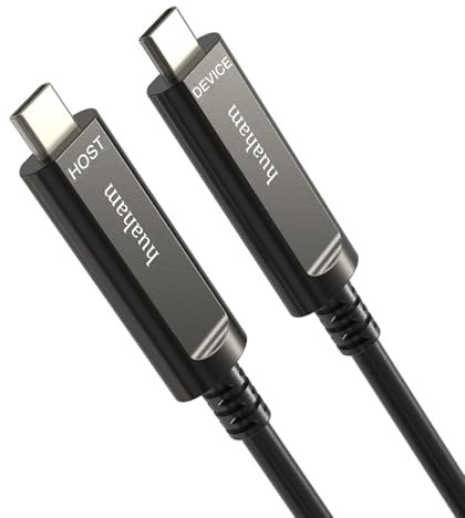 huaham Fiber Optic USB C to C Cable 50FT, 10Gbps USB 3.2 Gen2 Type C Cable Long Distance USB C Cable Compatible with Microsoft Azure Logitech Camera VR Touch Screen Laptop Kinect Intel RealSense