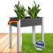 DELUKE® Hochbeet Balkon GERD - WPC Pflanzkasten Wetterfest | Hochbeet WPC für Terrasse, Garten Hochbeet Kinder Pflanzenbeet Balkon Blumenbeet Balkon Kräuterbeet Gemüsebeet | Dunkelgrau, 75x40x75cm