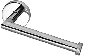 Croydex Chrome Wall Mounted Toilet Roll Holder, Flexi-Fix - Knightsbridge, No Drilling Required, Adjustable Toilet Paper Holder with High-Strength Adhesive, Modern Design, Lasting Shine