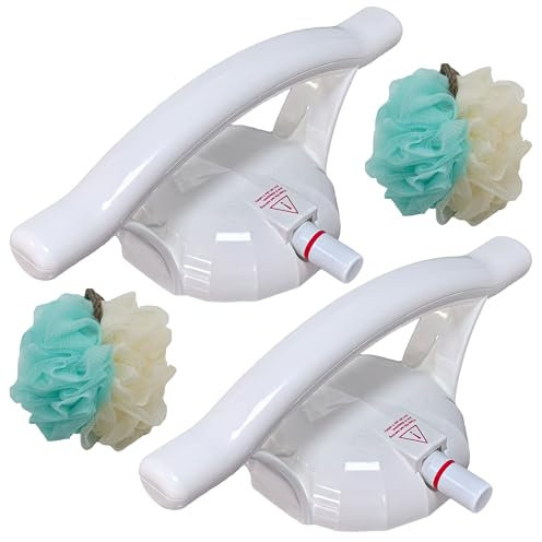 Vakuum-Saugnapf-Haltegriff für Badewannen und Duschen, kein Stanzen erforderlich, abnehmbarer Duschhandlauf für Behinderte und ältere Menschen, Saugkraft bis zu 100 kg, 2 Stück