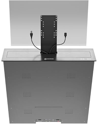 ONKRON Monitor Halterung für 16-24 Zoll Bildschirm bis zu 15 kg, motorisierter Monitor Lift elektrisch versenkbar, VESA 75x75-100x100, Bildschirmhalterung höhenverstellbar Schwarz NWS-SC24