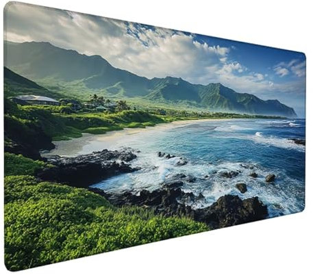 Tappetino Mouse Grande Blu Tappetino Mouse Gaming Mare Gaming Mousepad XXL 1500 x 800 x 3 mm, Base in gomma Impermeabile e Antiscivolo, Tappetino Scrivania dal Design con Bordi Cuciti, Regalo Z-360