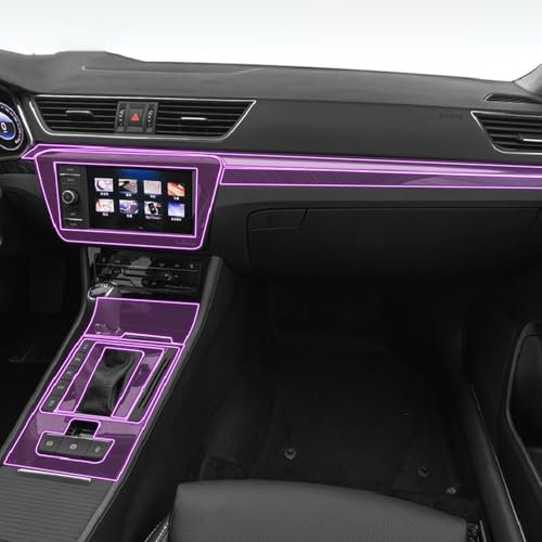 GJFF Auto Interni Trasparente Pellicola Protettiva, per Skoda Superb 2021–2023 TPU PPF Pellicola Protettiva autoadesiva,Style D for LHD-Transparent