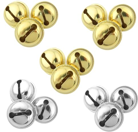 TOAOB 30 Stück Kleine Glöckchen zum Basteln Schellen Metallglöckchen 22 mm | Metallglöckchen Gold und Silber Glockchen mit Ösen, für Schlüsselanhänger Handwerk Glocken Dekoration Schmuckherstellung