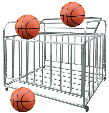 ZEEKYFOR Organisateur de Rangement pour Ballons Roulants, Support de Ballons Extra Large sur roulettes, Support de Rangement pour Basket-Ball pour Aire de Jeux Scolaire, Gymnase, Garage