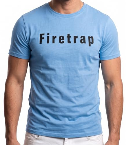 Firetrap Men's Keswick Longline 100% Cotton Crew Neck Logo Graphic T-Shirt