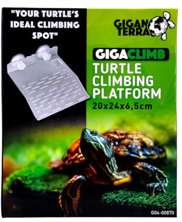 GIGANTERRA GigaClimb Reptile Hanging Acrylic Turtle Climb Platform Ladder Aquarium Habitat 20 x 24 x 6.5cm