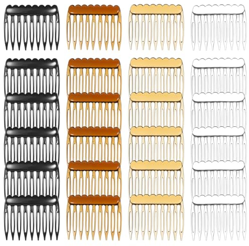 24 Stück Französische Seitenkämme Haarkämme für Damen Kunststoff Haarspange Kämme Haar Seitenkamm Twist Kamm Haarspangen Französische Seiten für Feines Haar Glattes Haars Dekorativer Steckkamm Haare