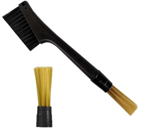 XinYangMao Double Head Coffee Brush – 2-in-1 Coffee Grinder Cleaning Brush for Espresso Machines & Burr Grinders,Ended Barista Tool with Soft and Firm Bristles,Coffee Bean Grain Cleaning Brush