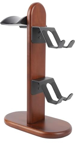BONKZEBU Controller-Halter-Ständer, Premium-Gaming-Controller-Organizer aus Holz mit Kopfhörerhalter für mit den Meisten Gaming-Konsolen, Stabiles Desktop-Display aus Walnussholz und