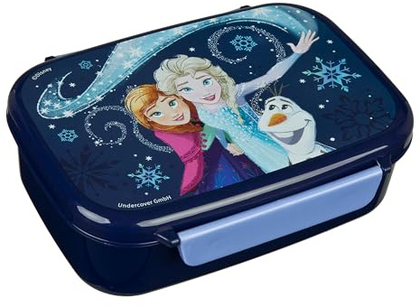 Undercover Frozen Eiskönigin Anna Elsa Olaf Brotdose mit Einsatz, BPA-frei, Kunststoff Lunchbox für Kinder, Blau, 18 x 13,5 x 6 cm
