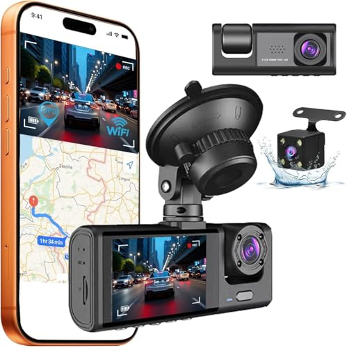 Dash Cam Front and Rear 4K/1080P Full HD Dual Dash Camera In Car Camera Dashboard Camera 170° Wide Angle, Night Vision, HDR, G-Sensor, Motion Detection, LCD Display