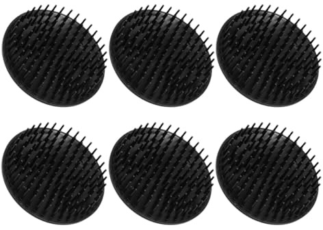 ZUNOXAZ 6 Stück Kopfhautmassagegerät Rund Shampoo Massagebürste mit Silikonborsten Kopfhautpeeling gegen Schuppen für Nasses und Trockenes Haar Tragbar für Dusche und Entwirren