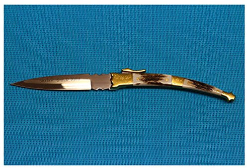 ELECTROPOLIS Muela Messer Sammlung, MB Hirschhorn Griff und Messing, 110 Gramm + Mehrzweck-Geschenkkarte