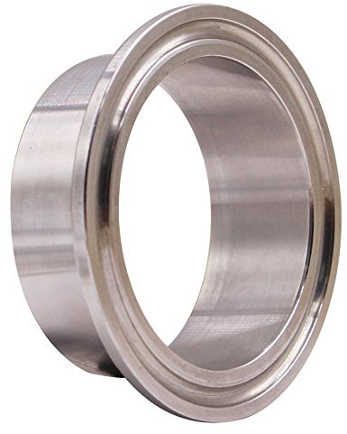 DERNORD Stainless Steel 304 Sanitary Fitting, Long Weld Clamp Ferrule Fits Tri Clamp 2 Tube Outer Diameter