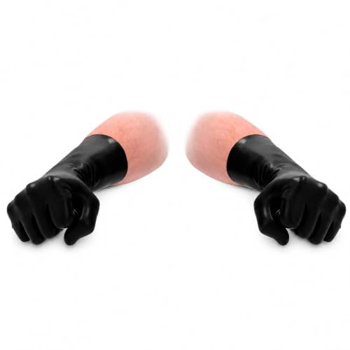SHOTS FST001BLK FIST IT Kurze Latexhandschuhe - 33,5 x 12 x 0,2 cm - Extra stark und benutzerfreundlich - Unbegrenztes Vergnügen - Schwarz