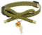 PetSoKoo Katzenhalsband mit Schleife und Glöckchen Japanischer stilvoller Bowknot und Fisch-Anhänger Sicherheitsverschluss, weich, leicht, für Mädchen, Jungen, männliche Katzen, Kätzchen, Grün