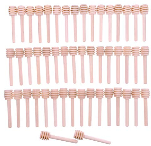 JZK 50x Cuillère à miel en bois Cuillères à Miel Bâton Miel Sticks (8cm)