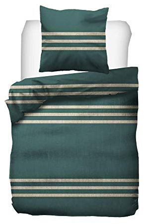 Kayori Flanell Bettwäsche Yiva 135x200cm 80x80 Farbe Grün Naturprodukt Reißverschluss