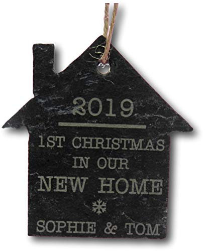 New House Decoration | Slate Bauble | House Decoration | Tree Present | Personalised Tree Decoration | Christmas home keepsake| Family Christmas Ornament