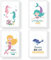 Papierdrachen 4 Kinder Premium Poster DIN A4 | Wandbilder für Kinderzimmer - Meerjungfrau - hochwertige Kunstdrucke | Dekoration | Wandbild Set