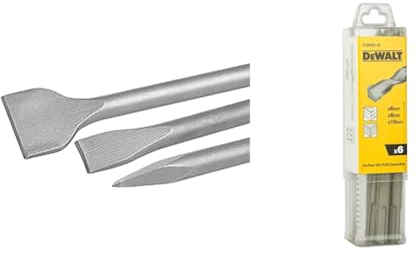 Dewalt Dt60330-Qz Dt60330-Qz-Juego Sds-Plus: Puntero 250Mm 20X250Mm +Cincel Plano 40X250Mm, Plateado + Dt60302-Qz Dt60302-Qz-Juego De 6 Brocas Sds-Plus 2 Uds Ø 6,8,10Mm X160Mm, 0 W, 0 V