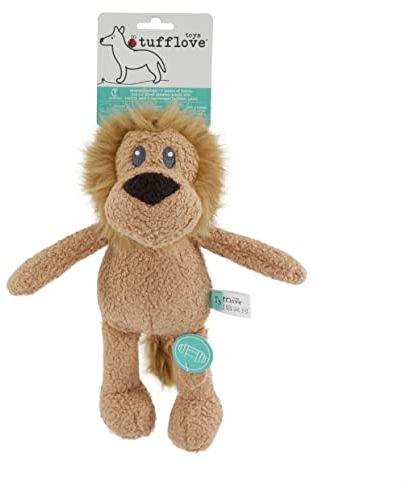 Rosewood Tufflove Löwe Hundespielzeug, mittelgroß, robust, für mittelgroße bis große Hunde, Braun