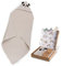 Räuberella® Panda-Kapuzenhandtuch Baby in Beige I 80x80cm I Musselin-Badetuch-Baby aus 100% Bio-Baumwolle I Saugfähiges Babyhandtuch mit Kapuze I Badehandtuch inkl. Geschenkverpackung