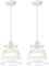 iDEGU 2 Pezzi Lampadari a Sospensione Moderni Lampada da Soffitto Creativo Design Spirale a Cascata E27 Lampada a Sospensione Vintage per Camera da Letto Soggiorno Cucina Sala da Pranzo (20cm, Bianco)