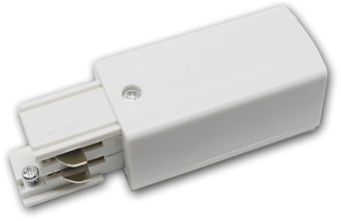 Stromeinspeisung für 3-Phasen-Stromschiene TEAR N, Schutzleiter links, Farbe weiß, 230V Anschluß über Schraubklemmen