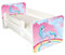 AS-TOR Kinderbett Jugendbett Igor 80x160cm mit Matratze und Abnehmbarem Geländer - Bett Schlafzimmer Kindermöbel Kinderbetten für Mädchen Junge, Massivholz, Solide Sicher, Einhorn