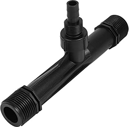 Inyectores Mezcladores de Fertilizante Venturi de Riego, 1/2 3/4 1 Tubo de Riego Inyector Mezclador de Fertilizante Herramienta Agrícola, Dispositivo de Goteo de Plástico Negro Válvula(An inch)