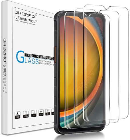 NEWZEROL 3 ​​Pièces Verre Trempé Compatible pour Samsung Galaxy XCover 6 Pro/Samsung Galaxy XCover 7, Bords Incurvés 2.5D Anti Rayures 9 Dureté Haute Définition Protecteur d'écran en Verre Trempé