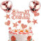 DKBT Personalised Cake Decorations 10th Happy Birthday Cake Toppers Glitter Cupcake Topper for Girls Boys Party Supplies for Rose Gold Theme Birthday Party Anniversary